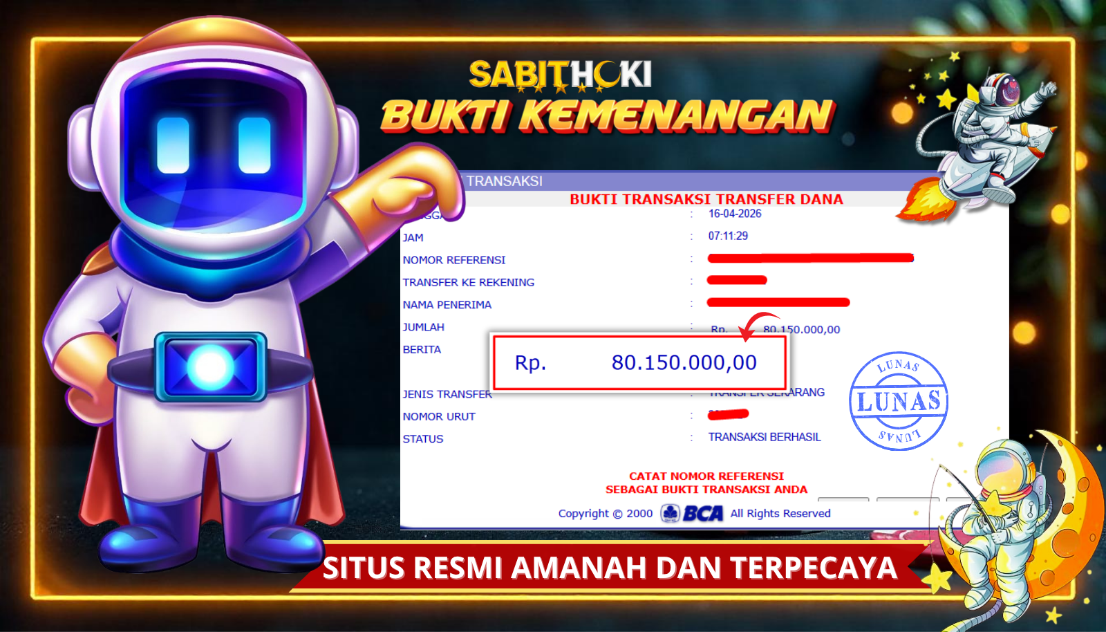 SELAMAT KEPADA MEMBER SETIA SABITHOKI BERHASIL JACKPOT DI PERMAINAN SPACEMAN